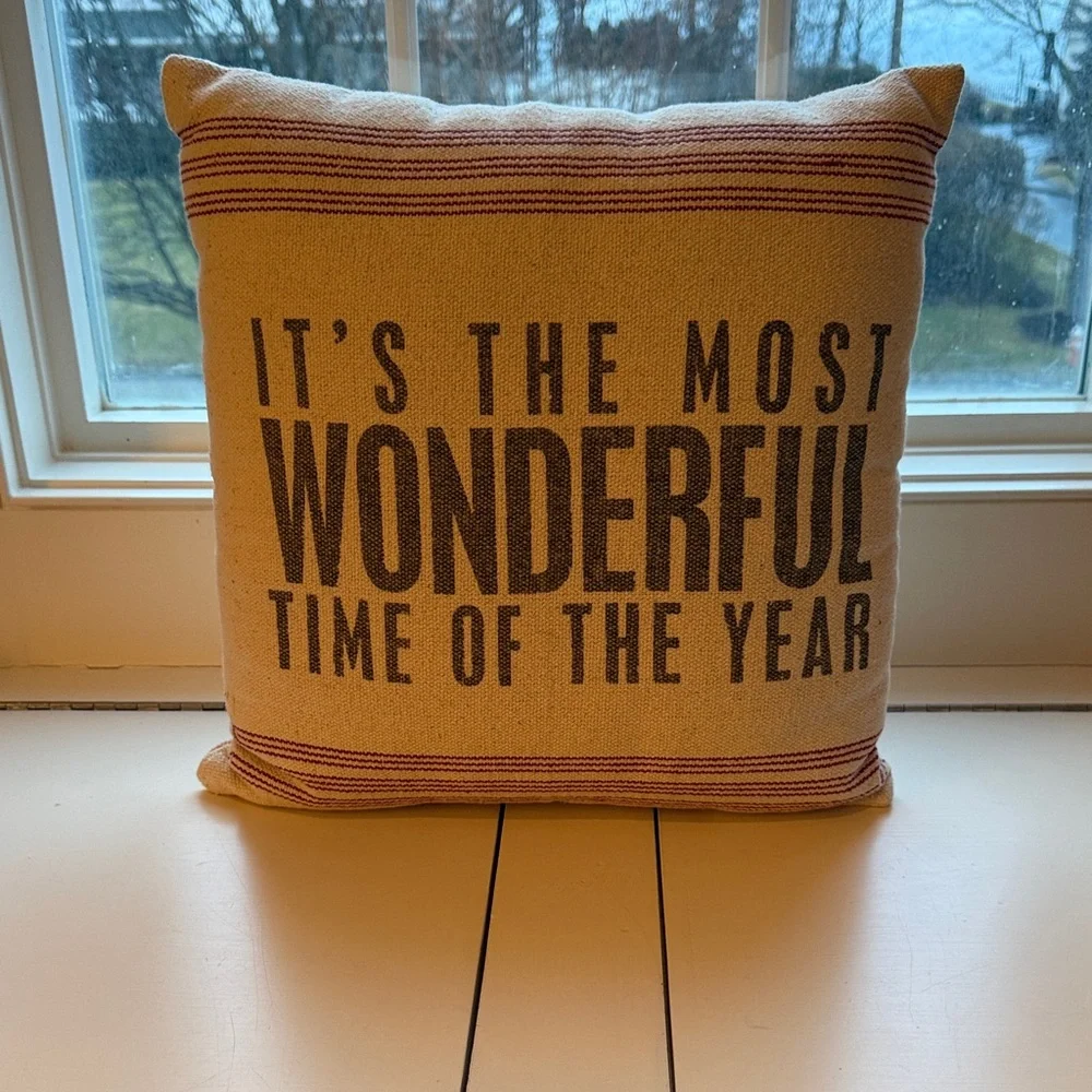 Primitives by Kathy Festive Cream and Brown Pillow